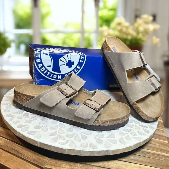 Birkenstock Arizona BS Leather Tobacco Brown Sandals Size EU 40 Regular Fit NIB - Picture 3 of 12